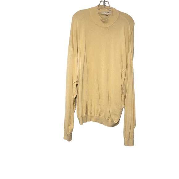 Pronto-Uomo Cream Silk Blend Long Sleeve Mock Neck Sweater Size 2XL - Picture 3 of 5